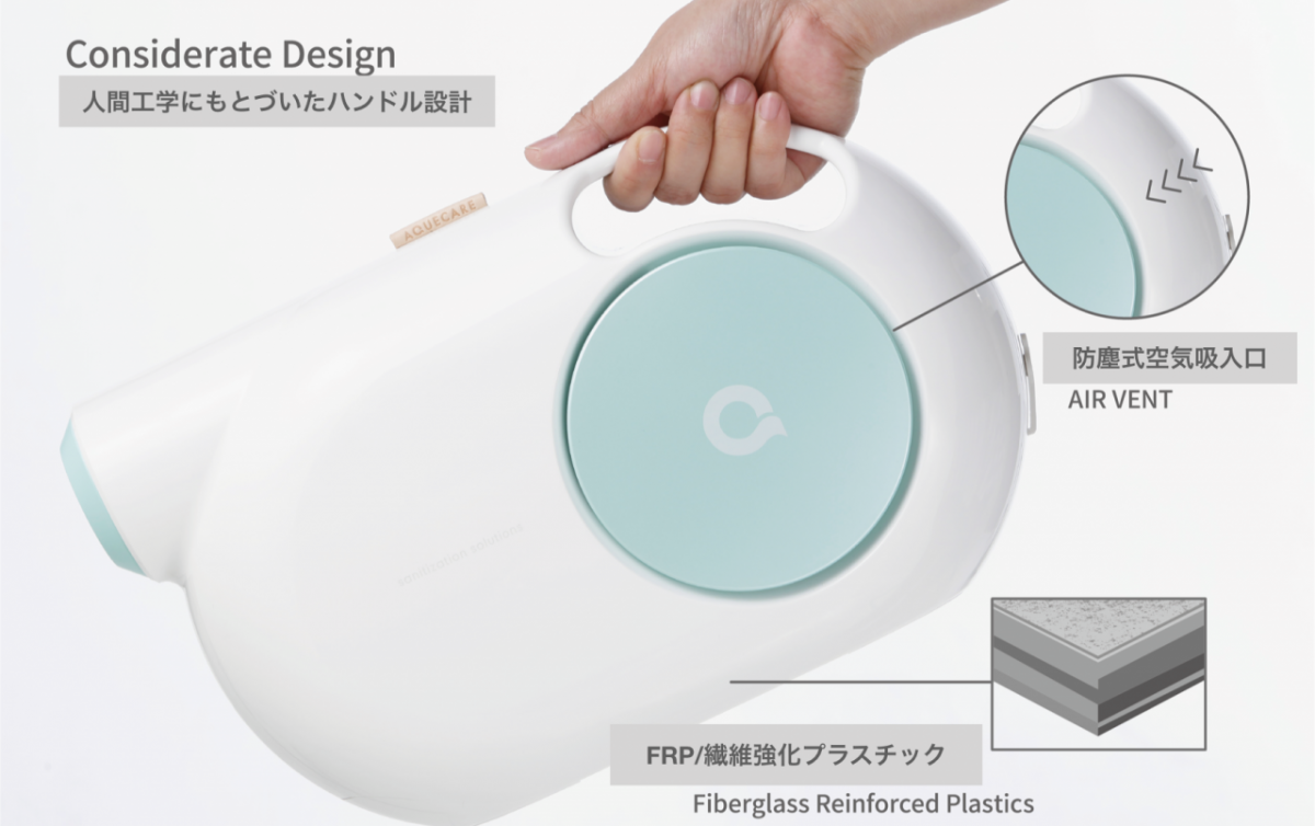 SGSでの認証試験で99.9％の病原菌を抑御したAQUECARE