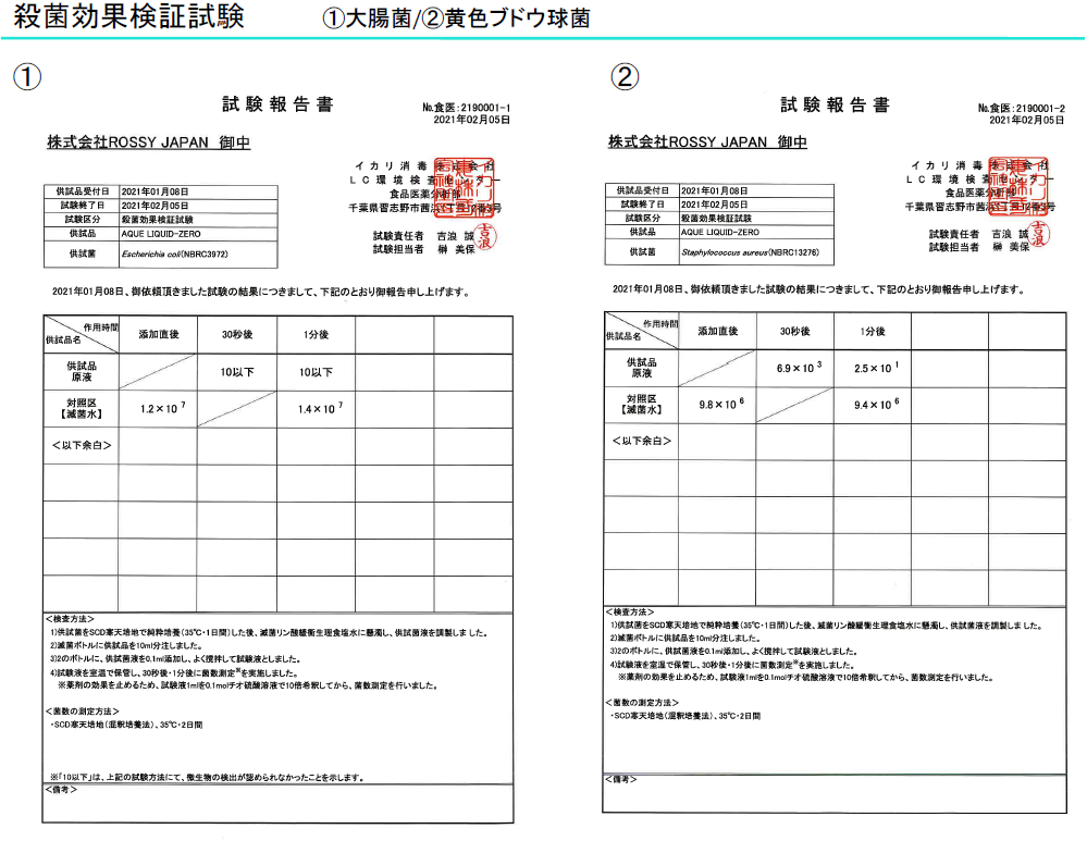 雑菌効果の検証結果